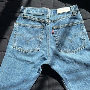 Re/Done Levi’s High Rise Ankle Crop HRAC Denim Jeans Size 25 Medium Wash